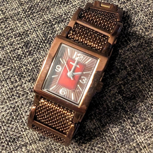 Fossil Jewelry - Fossil F2 Ladies ES-1720 Chocolate & Copper Watch Mesh Bracelet